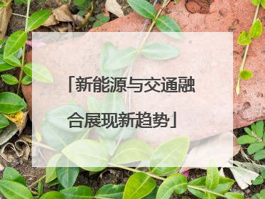 新能源与交通融合展现新趋势