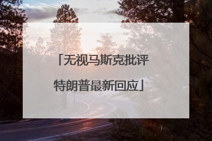 无视马斯克批评 特朗普最新回应