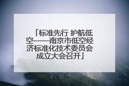 标准先行 护航低空——南京市低空经济标准化技术委员会成立大会召开