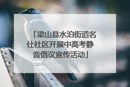 梁山县水泊街道名仕社区开展中高考静音倡议宣传活动