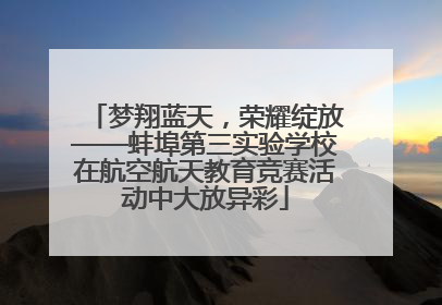 梦翔蓝天，荣耀绽放——蚌埠第三实验学校在航空航天教育竞赛活动中大放异彩