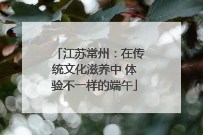 江苏常州：在传统文化滋养中 体验不一样的端午