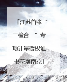 江苏首张“二检合一”专项计量授权证书花落南京