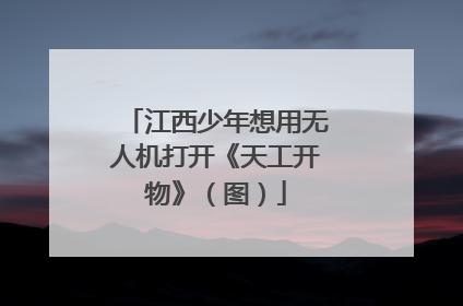 江西少年想用无人机打开《天工开物》（图）