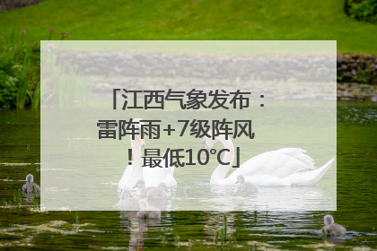 江西气象发布：雷阵雨+7级阵风！最低10℃