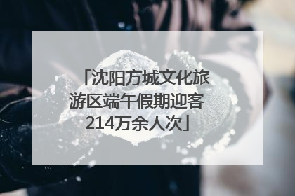 沈阳方城文化旅游区端午假期迎客214万余人次