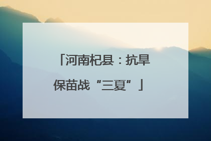 河南杞县：抗旱保苗战“三夏”