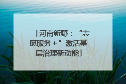 河南新野：“志愿服务＋”激活基层治理新动能