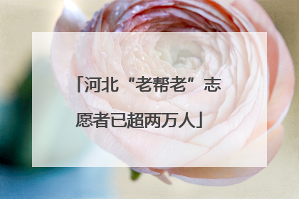 河北“老帮老”志愿者已超两万人