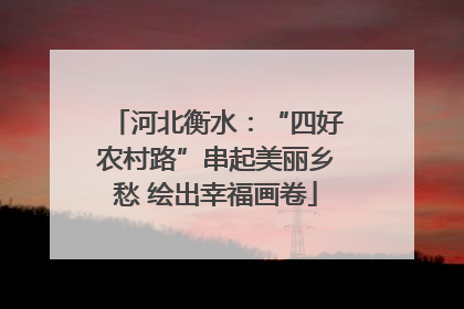 河北衡水：“四好农村路”串起美丽乡愁 绘出幸福画卷