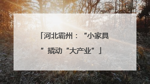 河北霸州：“小家具”撬动“大产业”