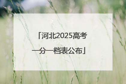 河北2025高考一分一档表公布