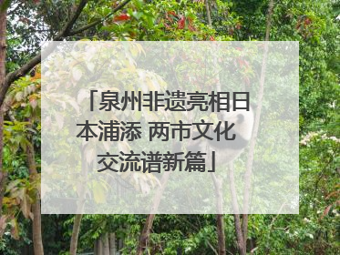 泉州非遗亮相日本浦添 两市文化交流谱新篇
