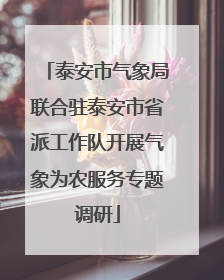 泰安市气象局联合驻泰安市省派工作队开展气象为农服务专题调研