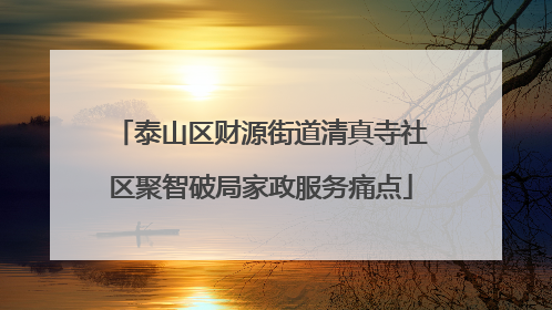 泰山区财源街道清真寺社区聚智破局家政服务痛点