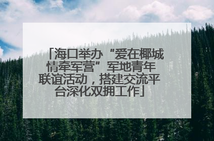海口举办“爱在椰城 情牵军营”军地青年联谊活动，搭建交流平台深化双拥工作