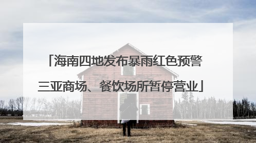 海南四地发布暴雨红色预警 三亚商场、餐饮场所暂停营业