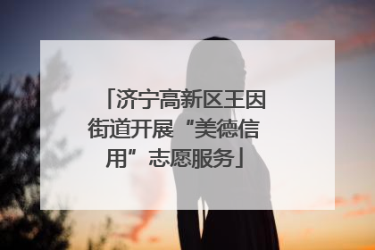 济宁高新区王因街道开展“美德信用”志愿服务