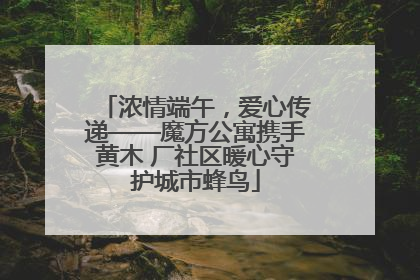浓情端午，爱心传递——魔方公寓携手黄木 厂社区暖心守护城市蜂鸟