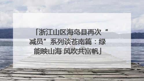 浙江山区海岛县再次“减员”系列谈苍南篇：绿能映山海 风吹共富帆