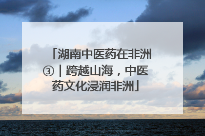 湖南中医药在非洲③｜跨越山海，中医药文化浸润非洲