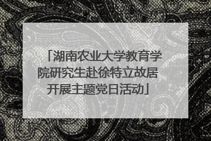 湖南农业大学教育学院研究生赴徐特立故居开展主题党日活动