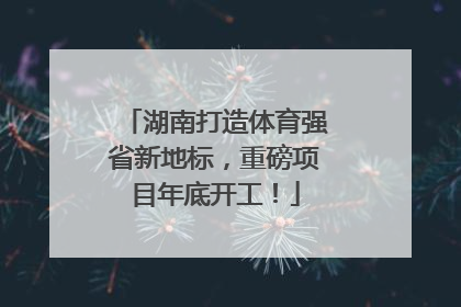 湖南打造体育强省新地标，重磅项目年底开工！
