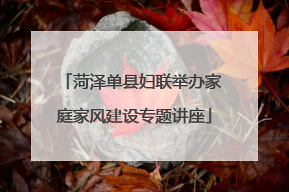 菏泽单县妇联举办家庭家风建设专题讲座