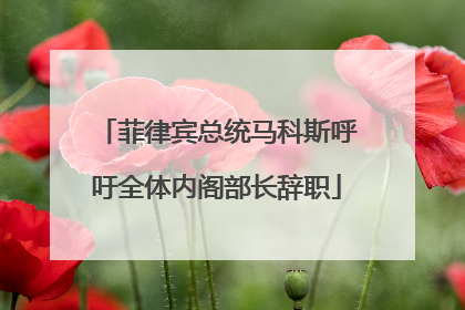 菲律宾总统马科斯呼吁全体内阁部长辞职