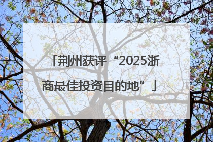 荆州获评“2025浙商最佳投资目的地”