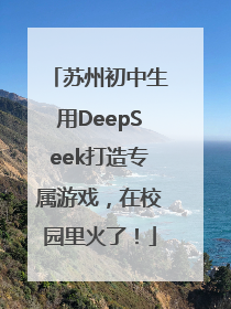 苏州初中生用DeepSeek打造专属游戏，在校园里火了！