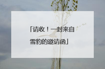 请收！一封来自雪豹的邀请函