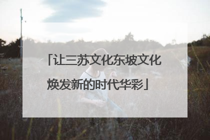 让三苏文化东坡文化焕发新的时代华彩