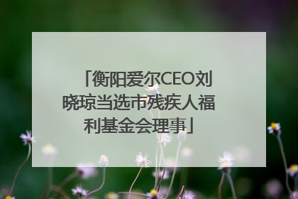 衡阳爱尔CEO刘晓琼当选市残疾人福利基金会理事