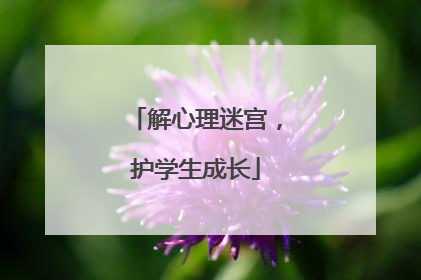 解心理迷宫，护学生成长