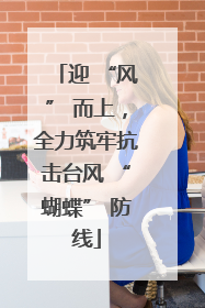 迎 “风” 而上，全力筑牢抗击台风 “蝴蝶” 防线