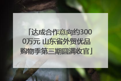 达成合作意向约3000万元 山东省外贸优品购物季第三期圆满收官