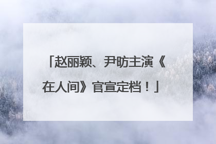赵丽颖、尹昉主演《在人间》官宣定档！
