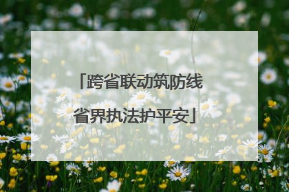 跨省联动筑防线 省界执法护平安