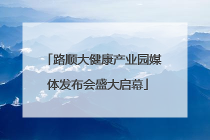 路顺大健康产业园媒体发布会盛大启幕