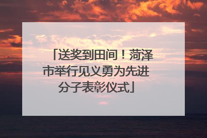 送奖到田间！菏泽市举行见义勇为先进分子表彰仪式