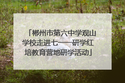 郴州市第六中学观山学校走进七一一研学红培教育营地研学活动