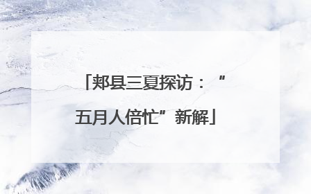 郏县三夏探访：“五月人倍忙”新解