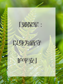 郭保军：以身为盾守护平安