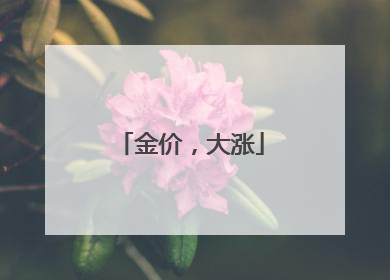 金价，大涨