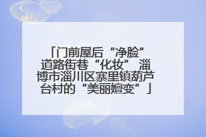 门前屋后“净脸” 道路街巷“化妆” 淄博市淄川区寨里镇葫芦台村的“美丽嬗变”