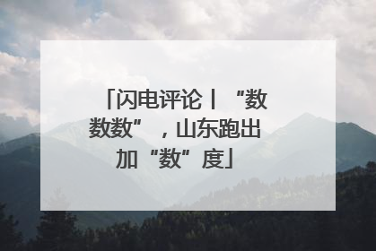 闪电评论丨“数数数”，山东跑出加“数”度