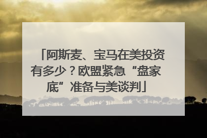 阿斯麦、宝马在美投资有多少？欧盟紧急“盘家底”准备与美谈判