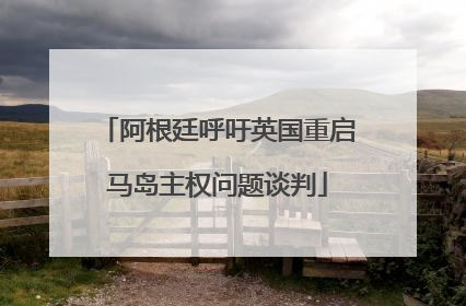 阿根廷呼吁英国重启马岛主权问题谈判
