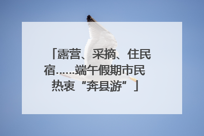 露营、采摘、住民宿……端午假期市民热衷“奔县游”